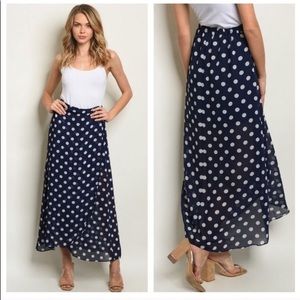Polka dot maxi skirt